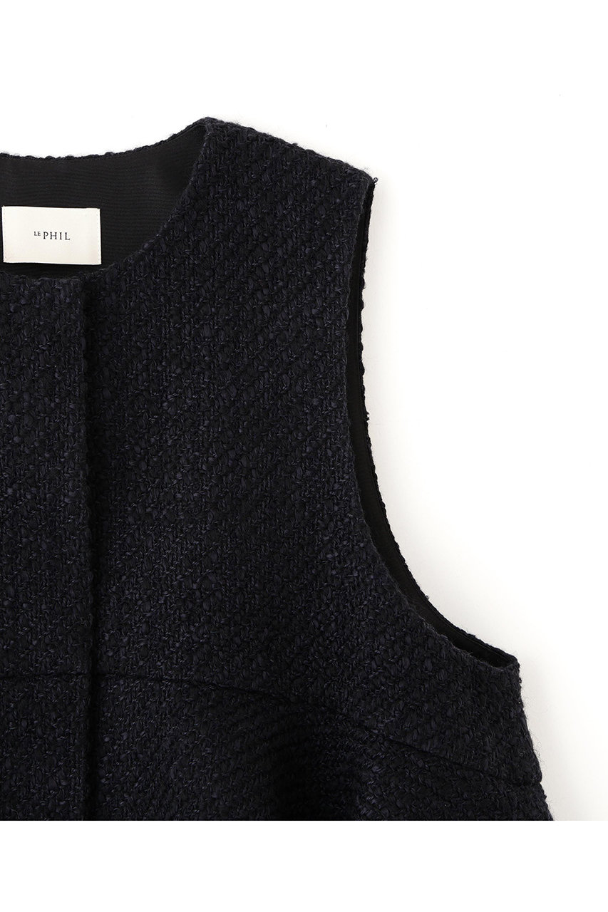 LE PHIL(ル フィル)｜ロービングツィードティアードジレ/ブラック の