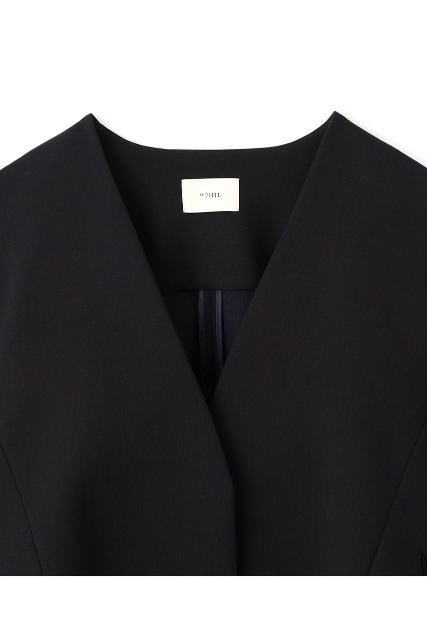 LE PHIL(ル フィル)｜ライトボンディングフレアジャケット/ブラック の