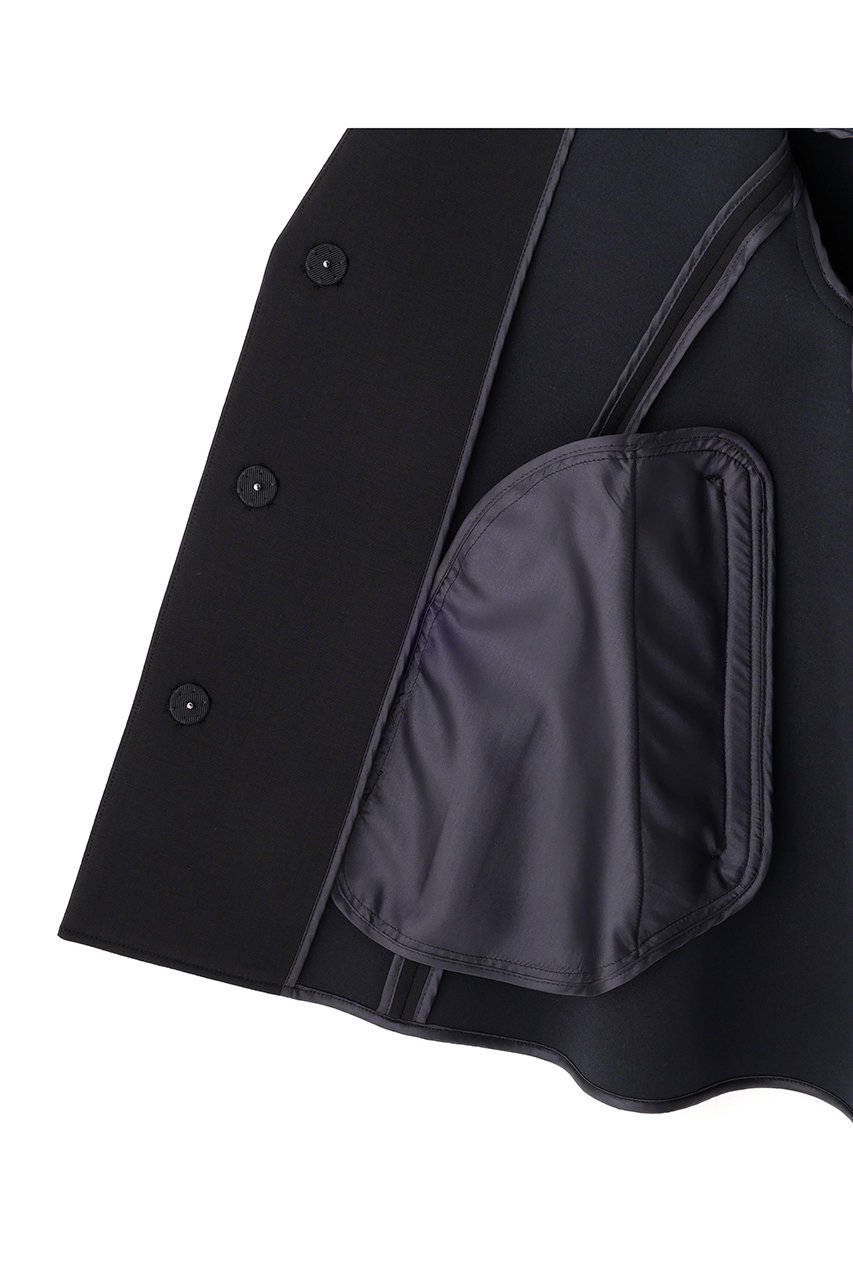 LE PHIL(ル フィル)｜ライトボンディングフレアジャケット/ブラック の