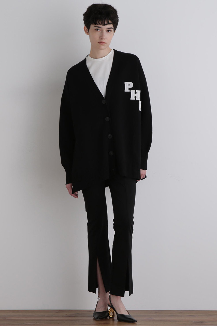 LE PHIL(ル フィル)｜レタードフォルムスリーブカーデ/ブラック の通販