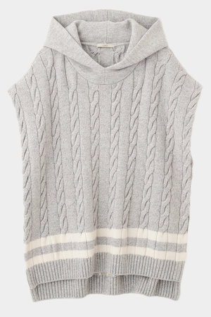 ル フィル/LE PHILのウールミドルゲージケーブルニット(110300/110301)