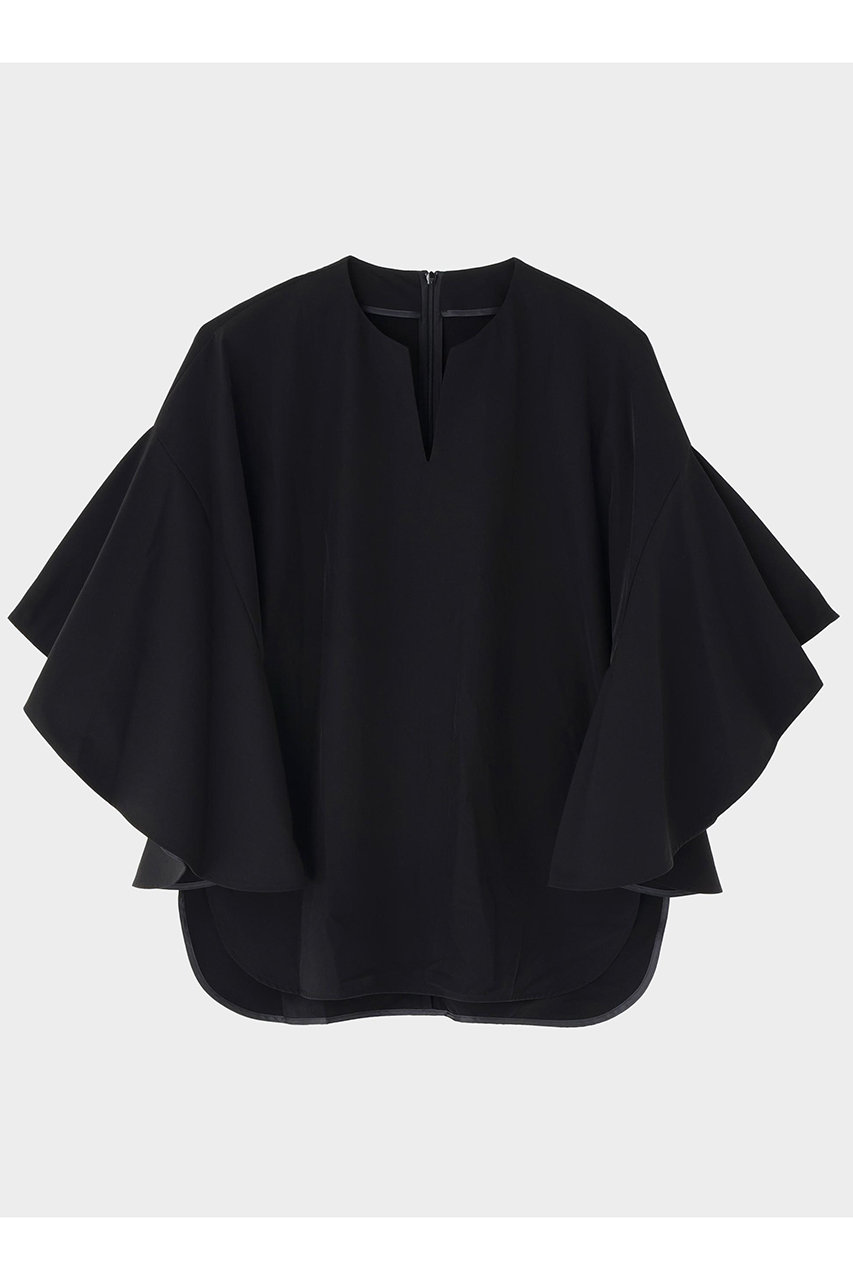 ル フィル/LE PHILのナイロンストレッチフレアブラウス(ブラック/5345210815)