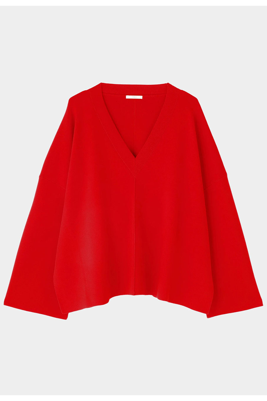 LE PHIL オーバーサイズニットケーププルオーバー (レッド, F) ル フィル ELLE SHOP