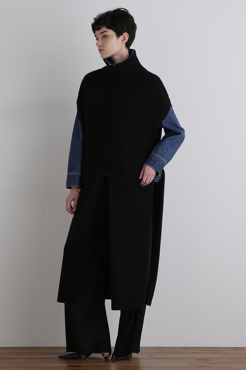 LE PHIL(ル フィル)｜ウールミドルゲージロングジレ/ブラック の通販