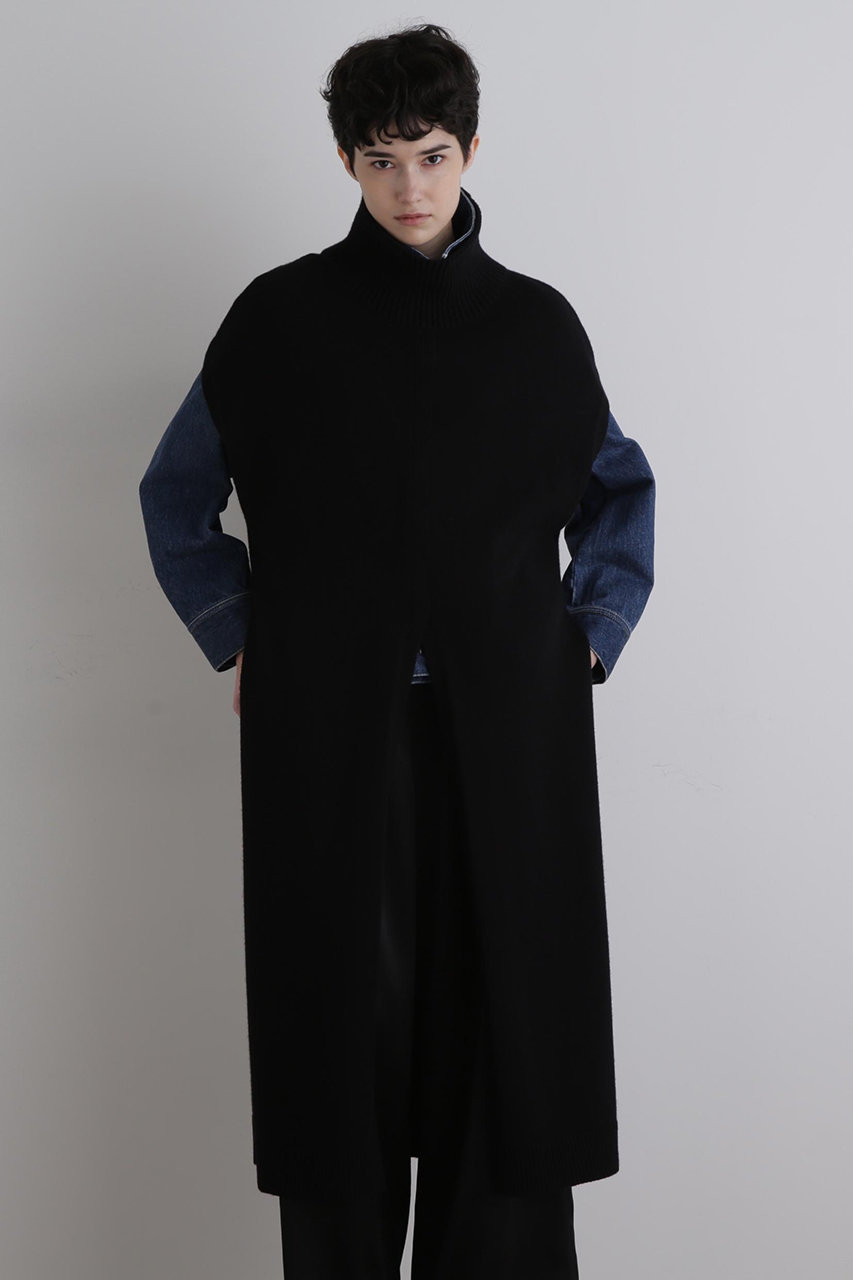 LE PHIL(ル フィル)｜ウールミドルゲージロングジレ/ブラック の通販