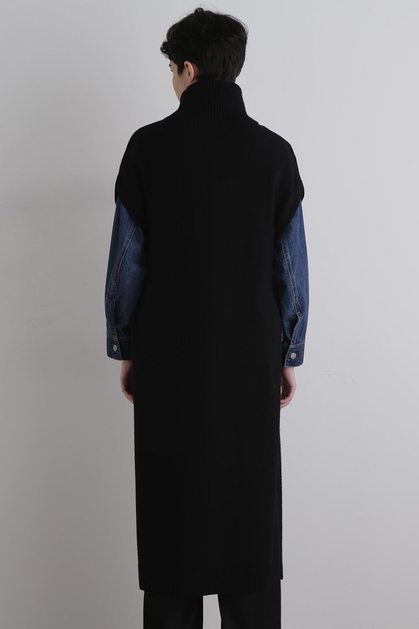 LE PHIL(ル フィル)｜ウールミドルゲージロングジレ/ブラック の通販