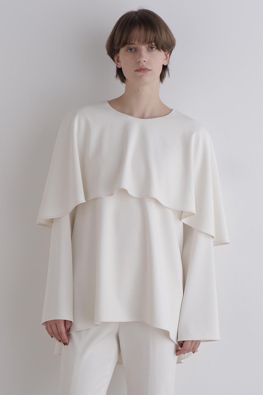 LE PHIL(ル フィル)｜起毛2WAYツイルブラウス/ホワイト の通販