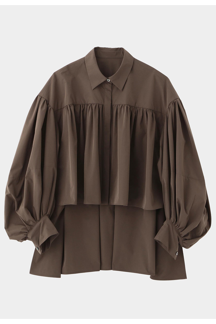 クリスピータフタギャザーブラウス