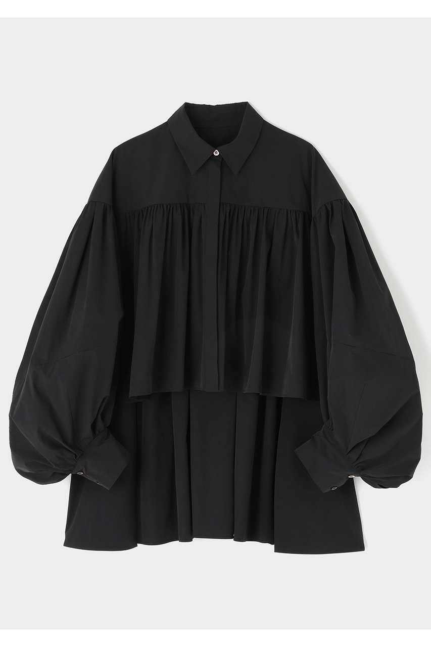 ル フィル/LE PHILのクリスピータフタギャザーブラウス(ブラック/5345210014)