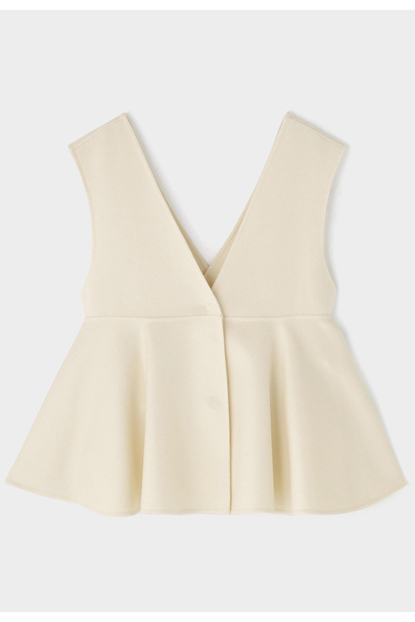 ル フィル/LE PHILのピュアカシミアショートペプラムジレ(ホワイト/5345250001)