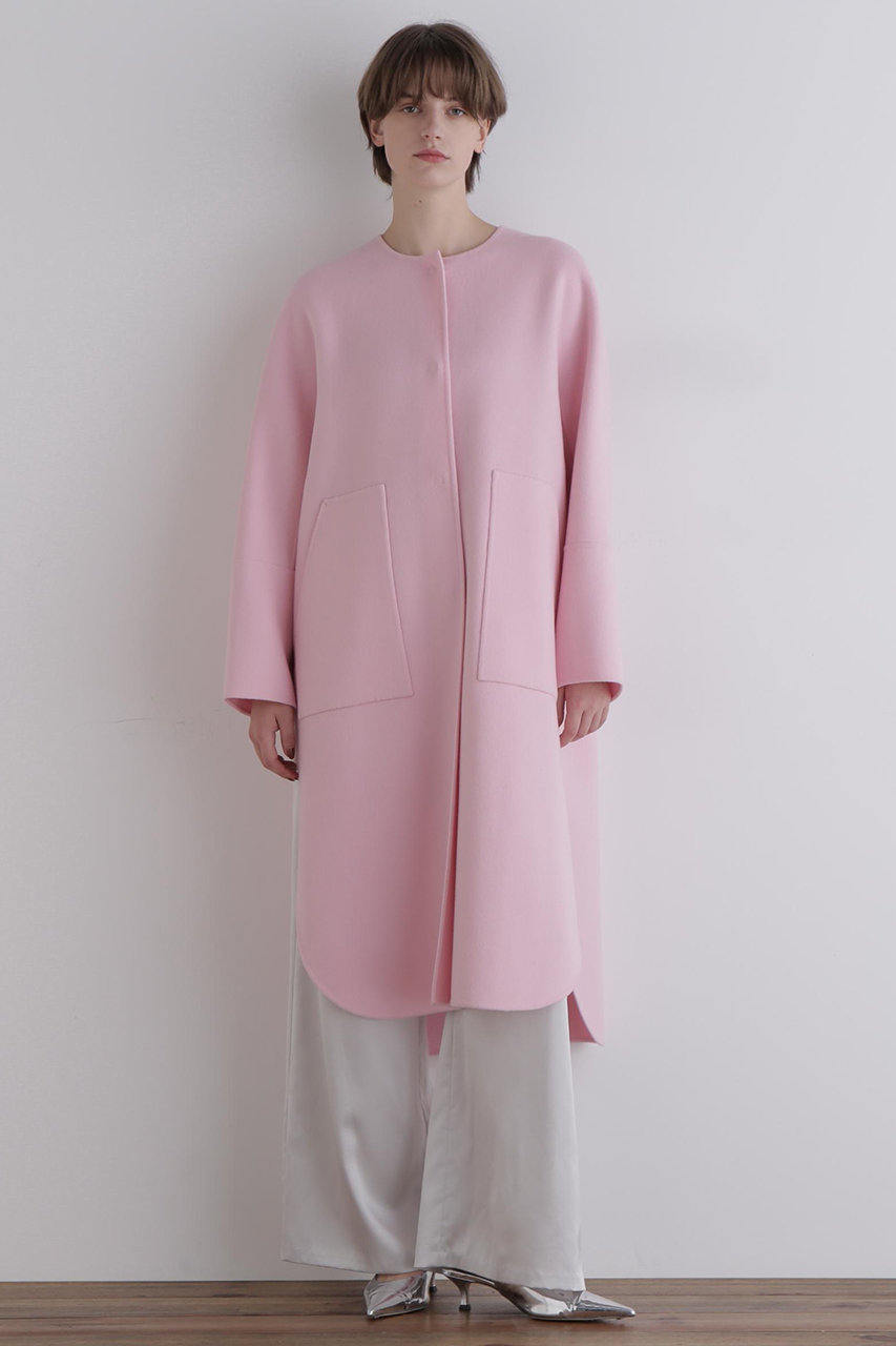 LE PHIL(ル フィル)｜ソフトウールリバーコート/ピンク の通販