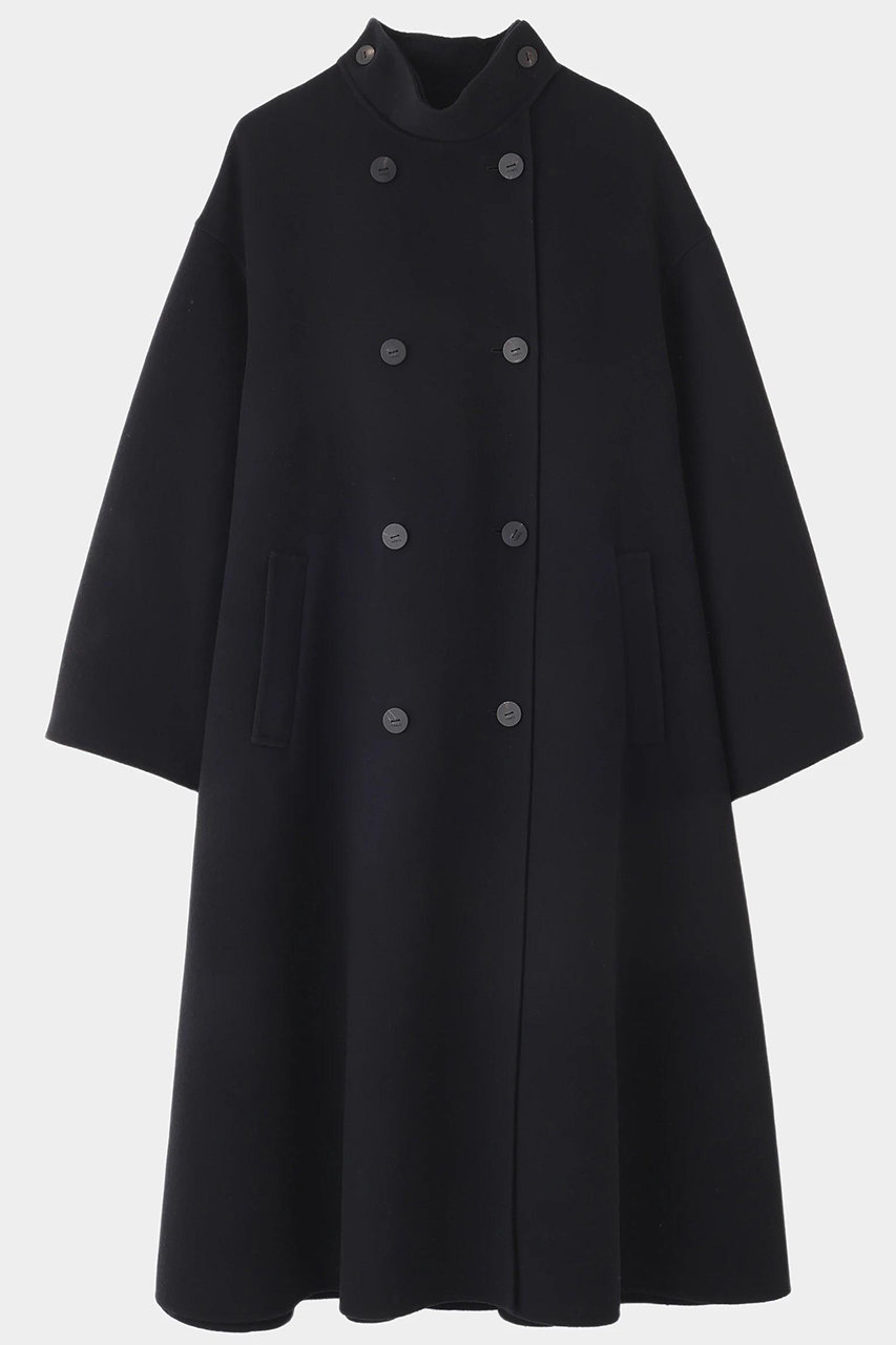 ソフトウールリバースタンドカラーコート