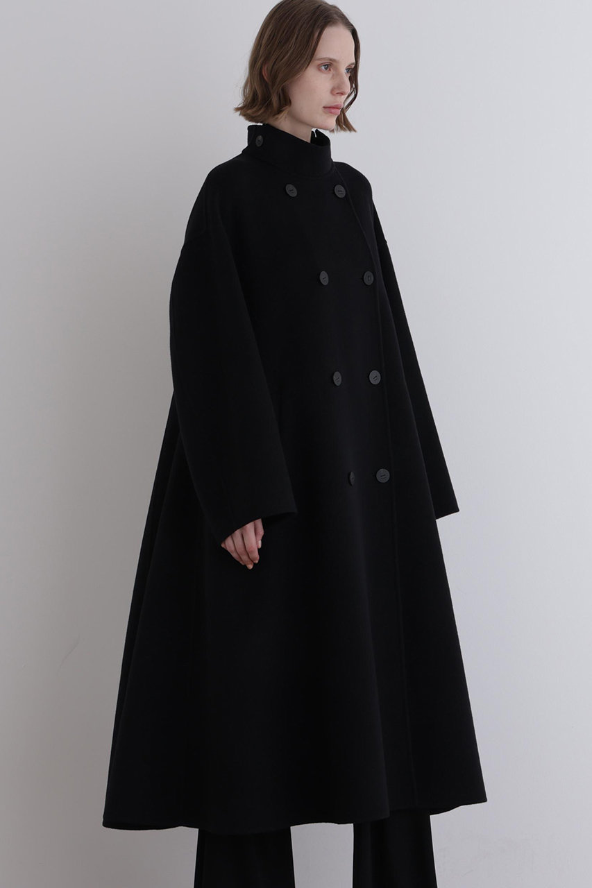 新品　ルフィル　2025W ソフトウールリバースタンドカラーコート　ブラック ◇ソフトウールリバースタンドカラーコート（チェスターコート）｜LE