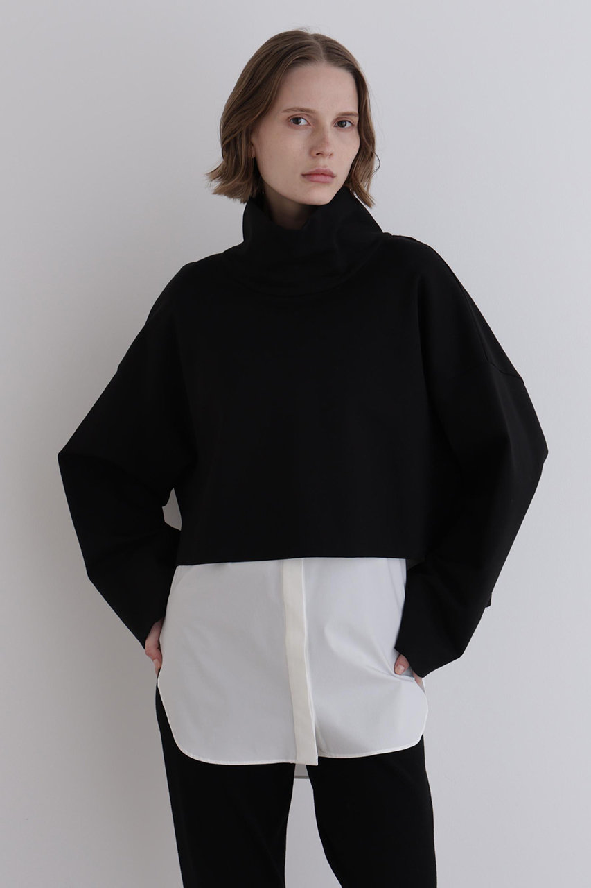 LE PHIL(ル フィル)｜ハイネッククロプドプルオーバー/ブラック の通販