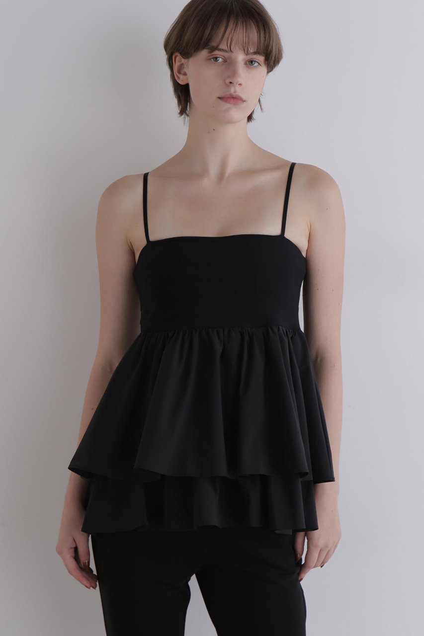 美品カレンソロジー黒フリルキャミソール Curensology シルクキャミソール ブラック カレンソロジー ビスチェ 黒