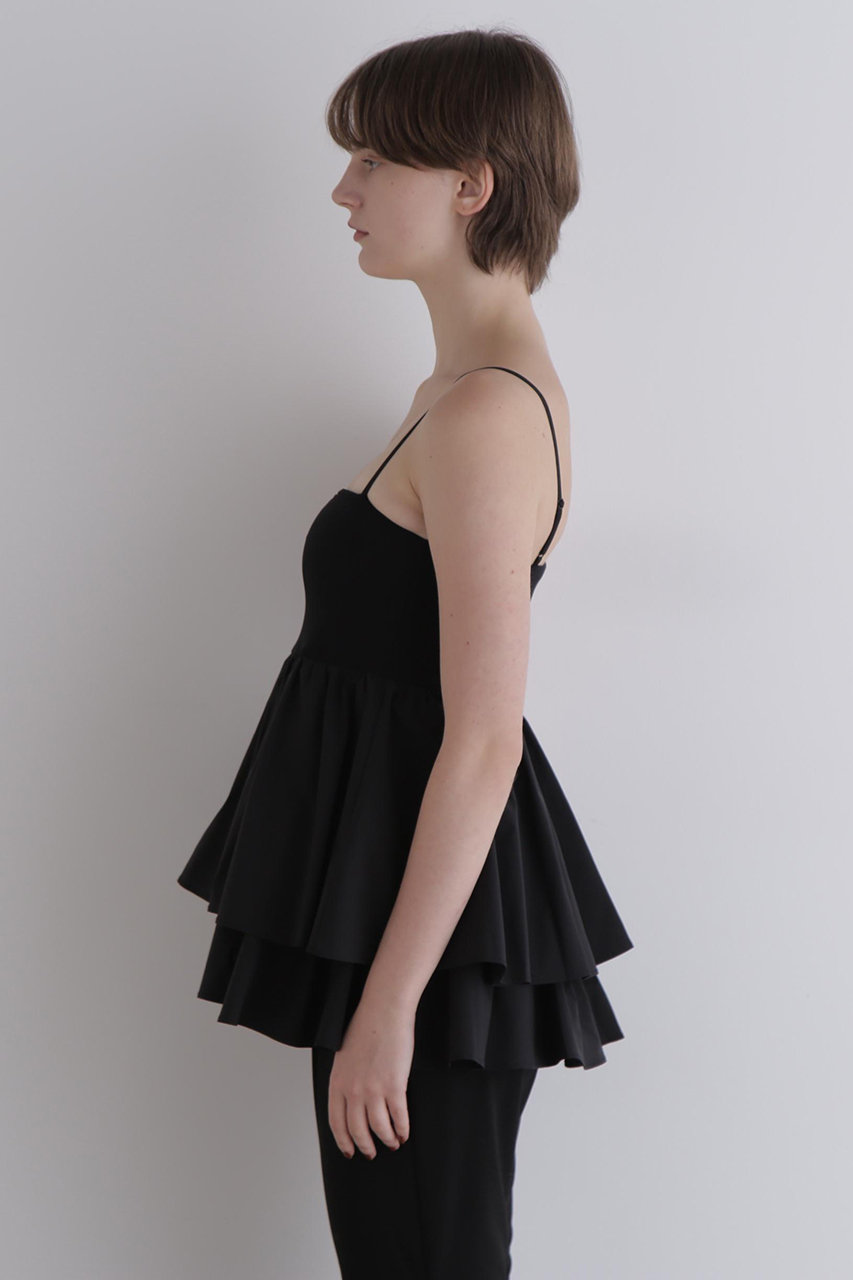 MECRE フリルキャミソール ブラック F LE PHIL(ル フィル)｜フリルキャミソール/ブラック の通販｜ELLESHOP