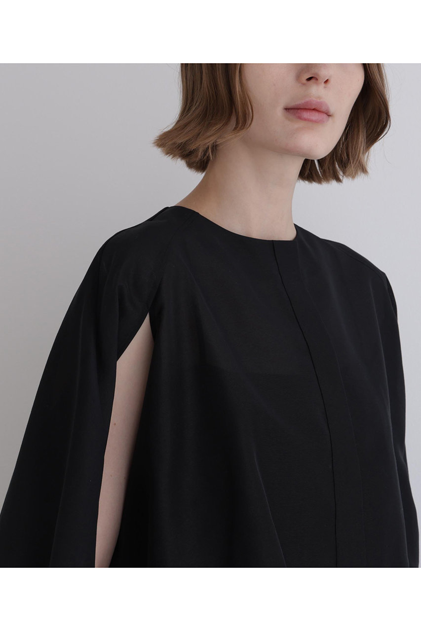 LE PHIL(ル フィル)｜シアーオーガンジーケープブラウス/ブラック の