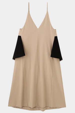 ル フィル/LE PHILのライトダブルクロスペプラムキャミワンピース(110500/110502)