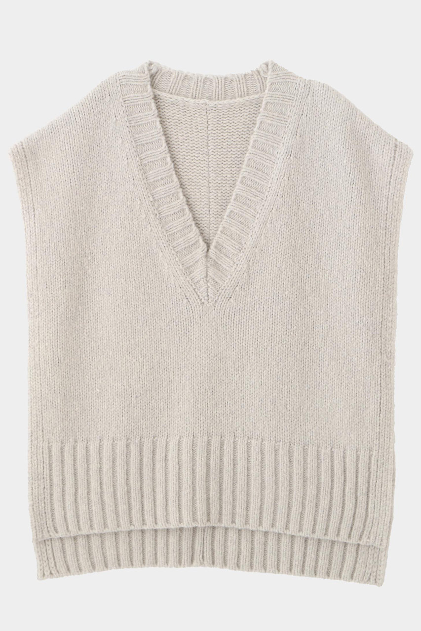 Vネックニットジレ