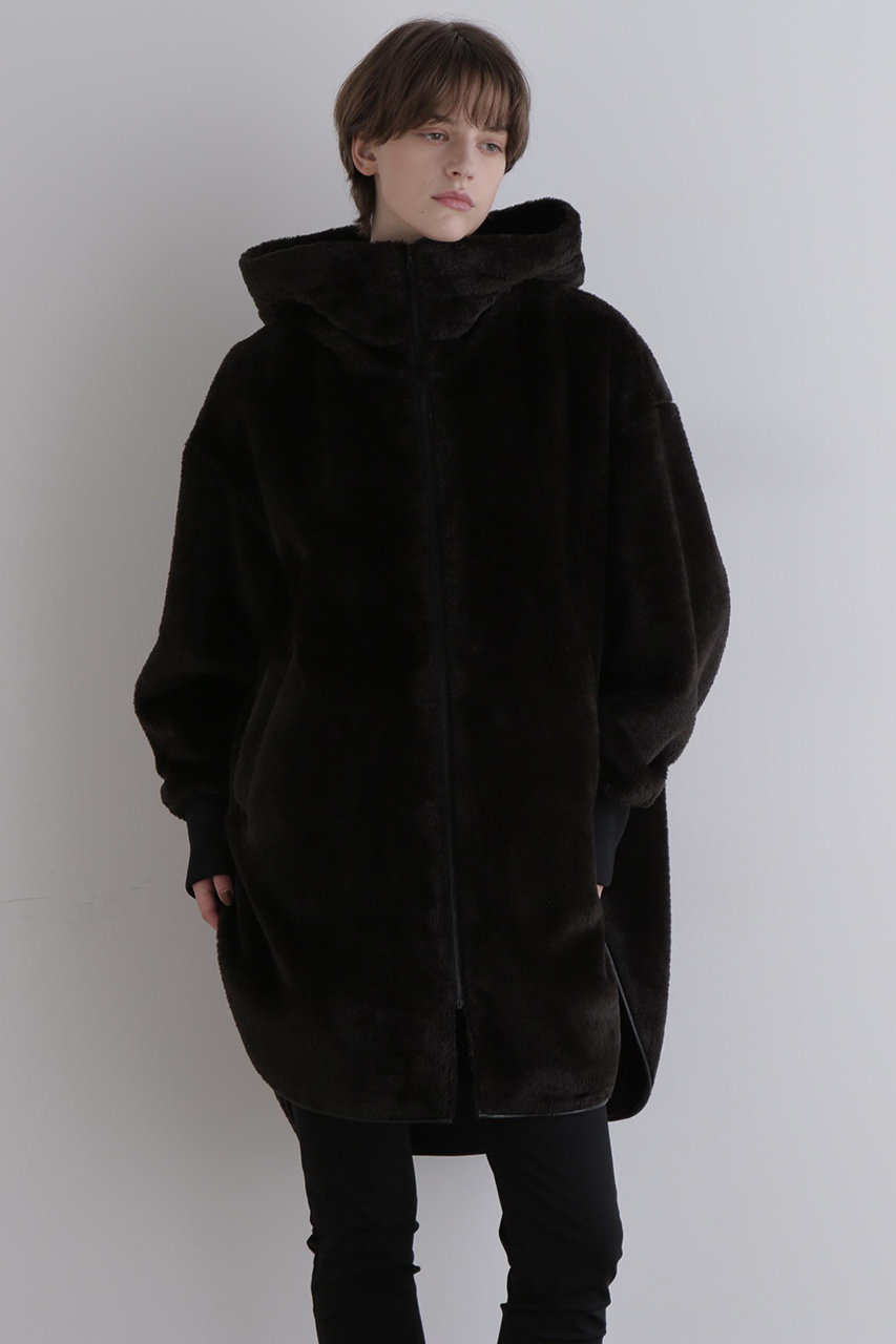 LE PHIL 《LE PHIL SPORTS》フェイクファーフードジャケット (ブラック, F) ル フィル ELLE SHOP LE PHIL 《LE PHIL SPORTS》フェイクファーフードジャケット (ブラック, F) ル フィル ELLE SHOP
