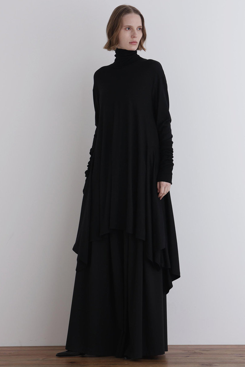 LE PHIL(ル フィル)｜ウールジャージーコンビカットソー/ブラック の