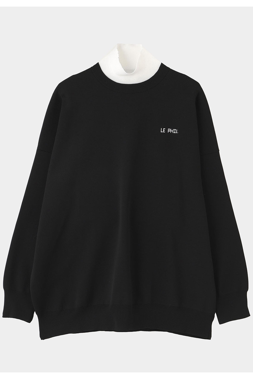 LE PHIL 《LE PHIL SPORTS》レタードハイネックニット (ブラック, Ｆ) ル フィル ELLE SHOP