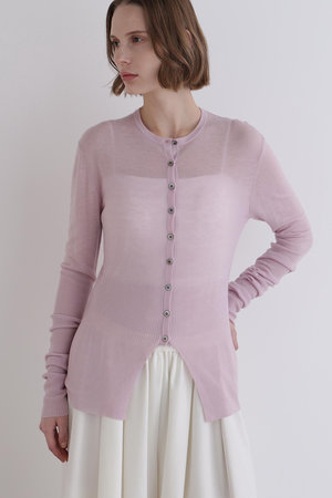 【美品】LE PHIL ルフィル ジレ カーディガン パープル LE PHIL｜ル フィルのカーディガン（ニット）通販｜ELLE SHOP