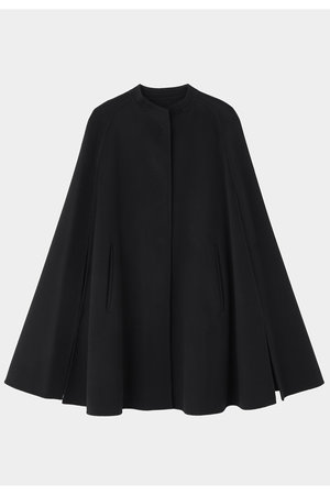 LE PHIL ブラック ポンチョ・ケープコート LE PHILブラック ポンチョ