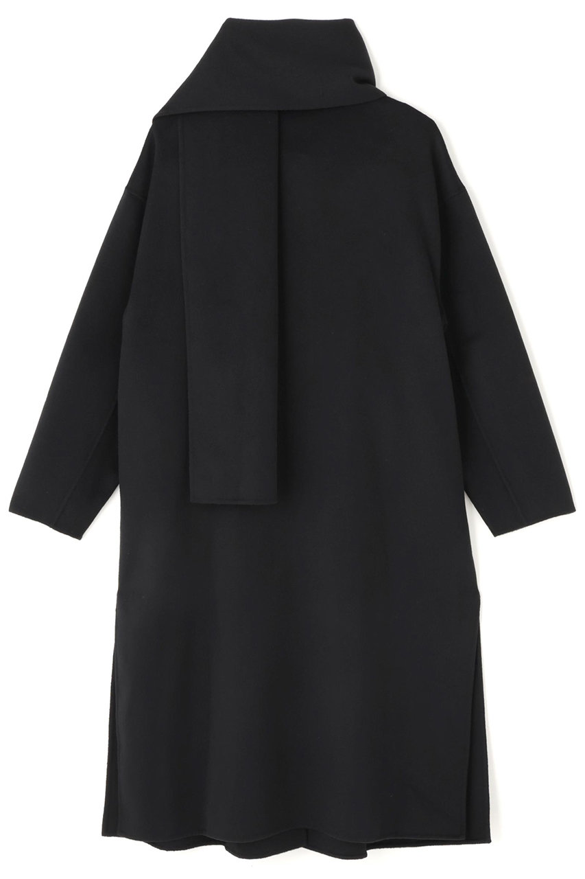 LE PHIL(ル フィル)｜ピュアカシミアストール付コート/ブラック の通販