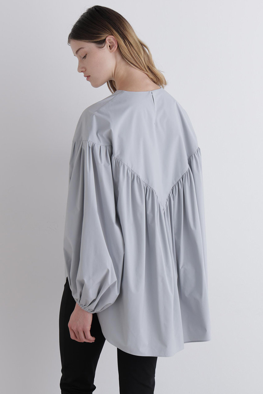 LE PHIL(ル フィル)｜SOLOTEXギャザーブラウス/グレー の通販