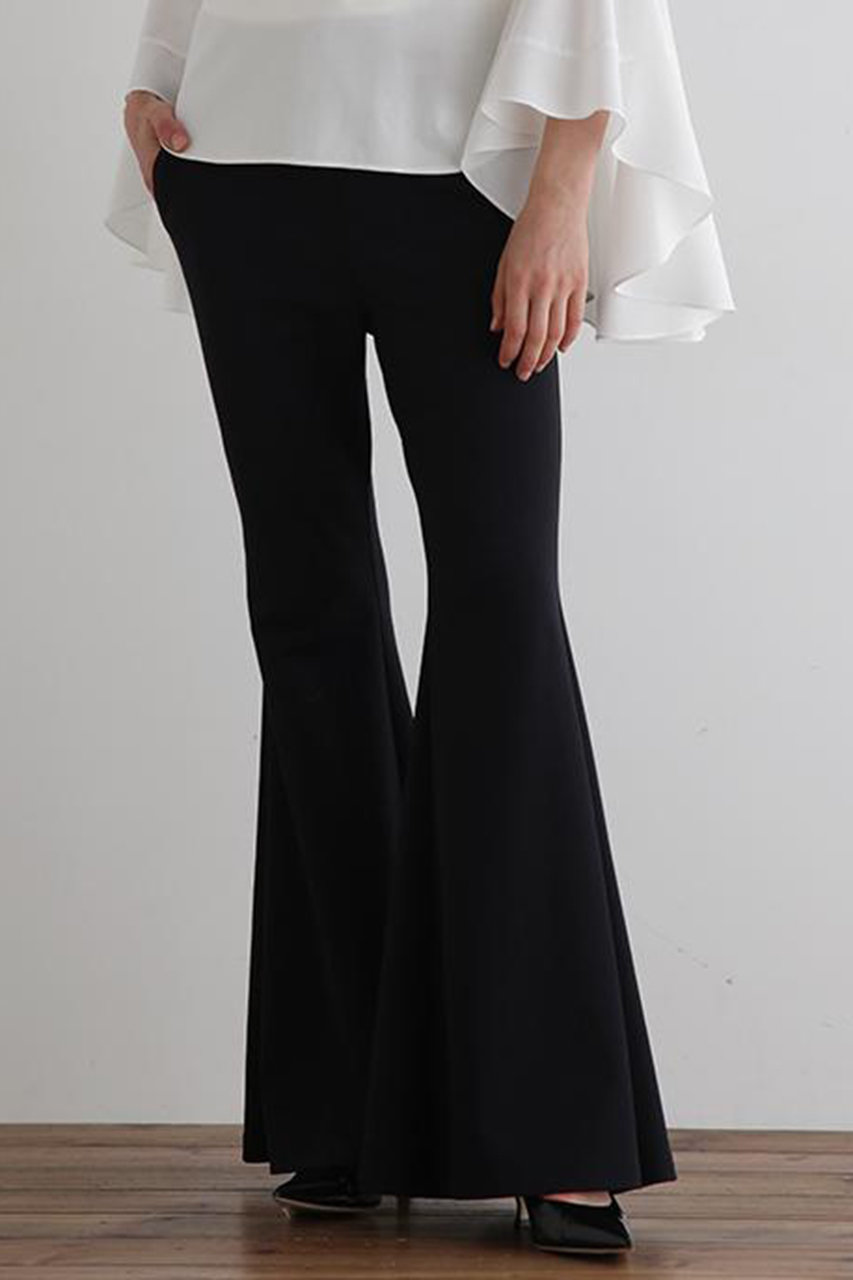 LE PHIL(ル フィル)｜ハイストレッチ裏起毛フレアパンツ/ブラック の