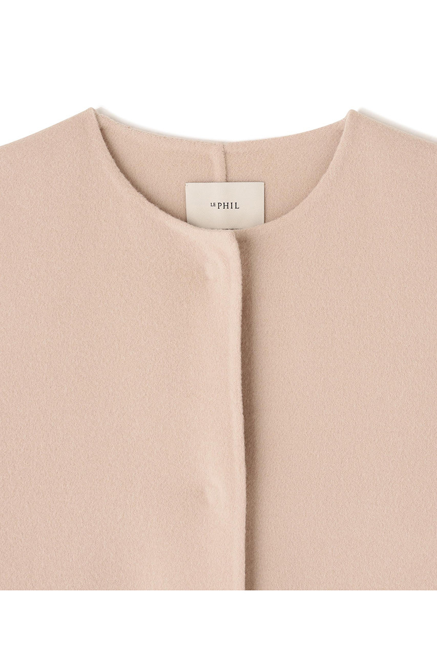 LE PHIL(ル フィル)｜ソフトウールリバーノーカラーコート/ベージュ の