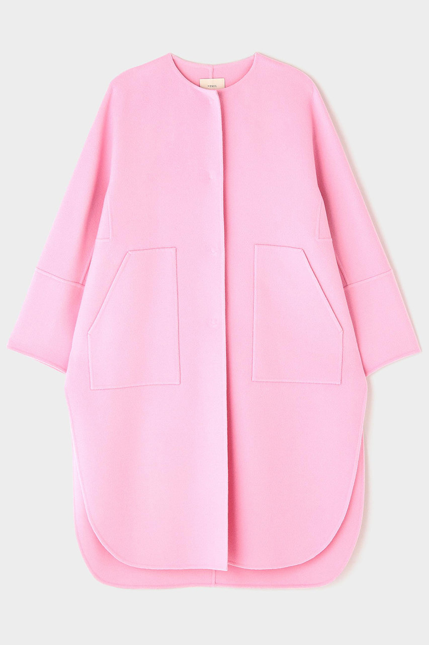 ル フィル/LE PHILのソフトウールリバーノーカラーコート(ピンク/5344250001)