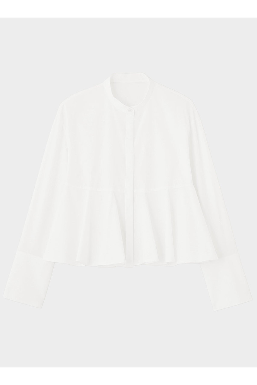 LE PHIL ブロードショートペプラムブラウス (ホワイト, F) ル フィル ELLE SHOP