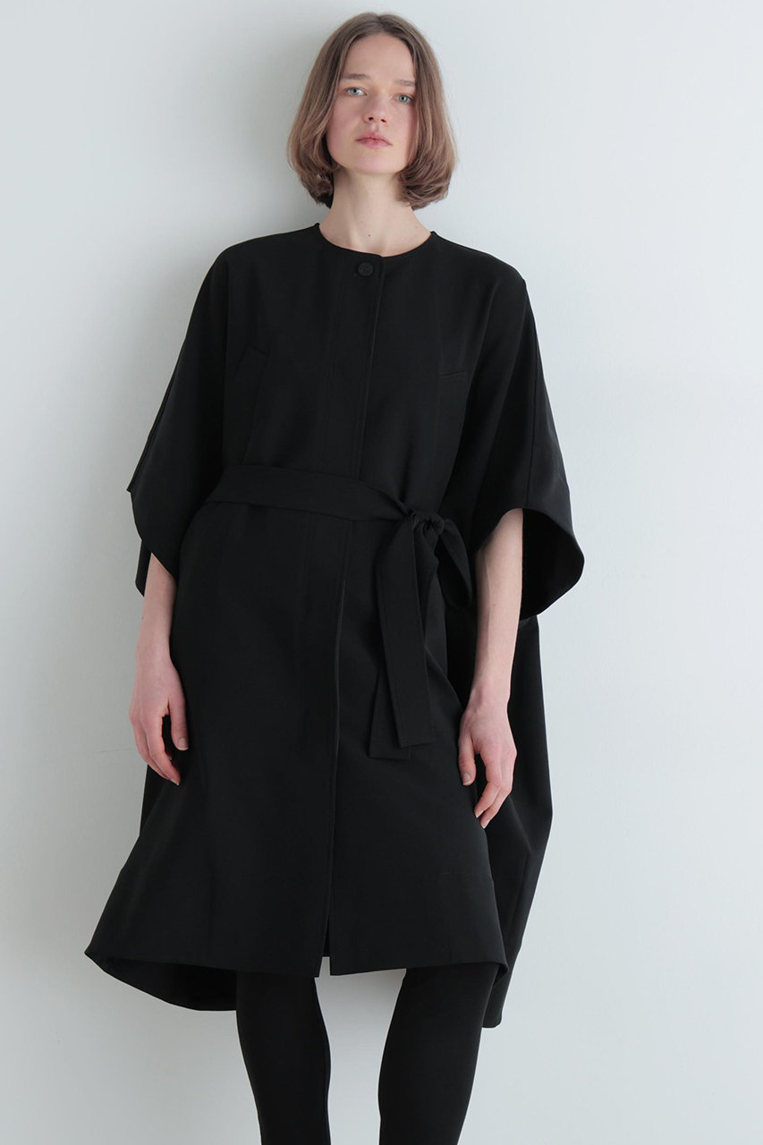 LE PHIL(ル フィル)｜ダブルクロスケープコート/ブラック の通販