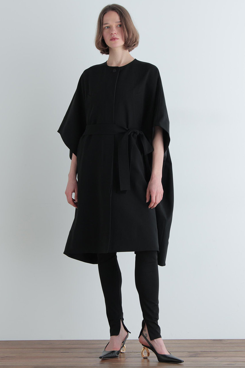 LE PHIL(ル フィル)｜ダブルクロスケープコート/ブラック の通販