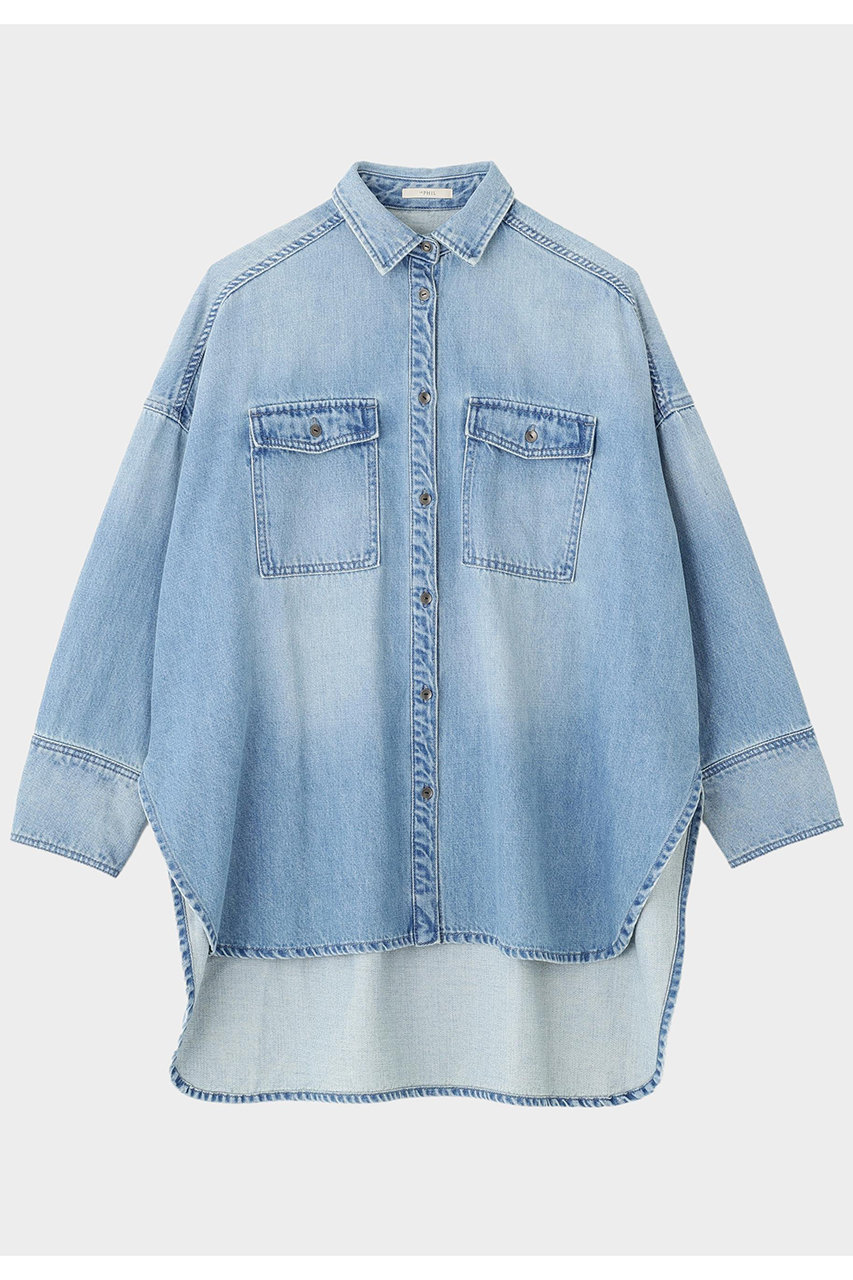 ル フィル/LE PHILの【予約販売】ウォッシュドデニムシャツＡ(ブルー/5346110812)
