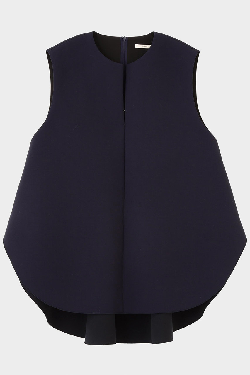 ル フィル/LE PHILのライトボンディングノースリーブジレブラウス(ネイビー/5346110903)