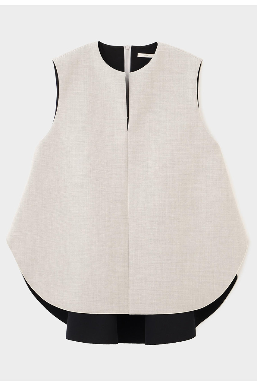 ル フィル/LE PHILのライトボンディングノースリーブジレブラウス(ベージュ/5346110903)