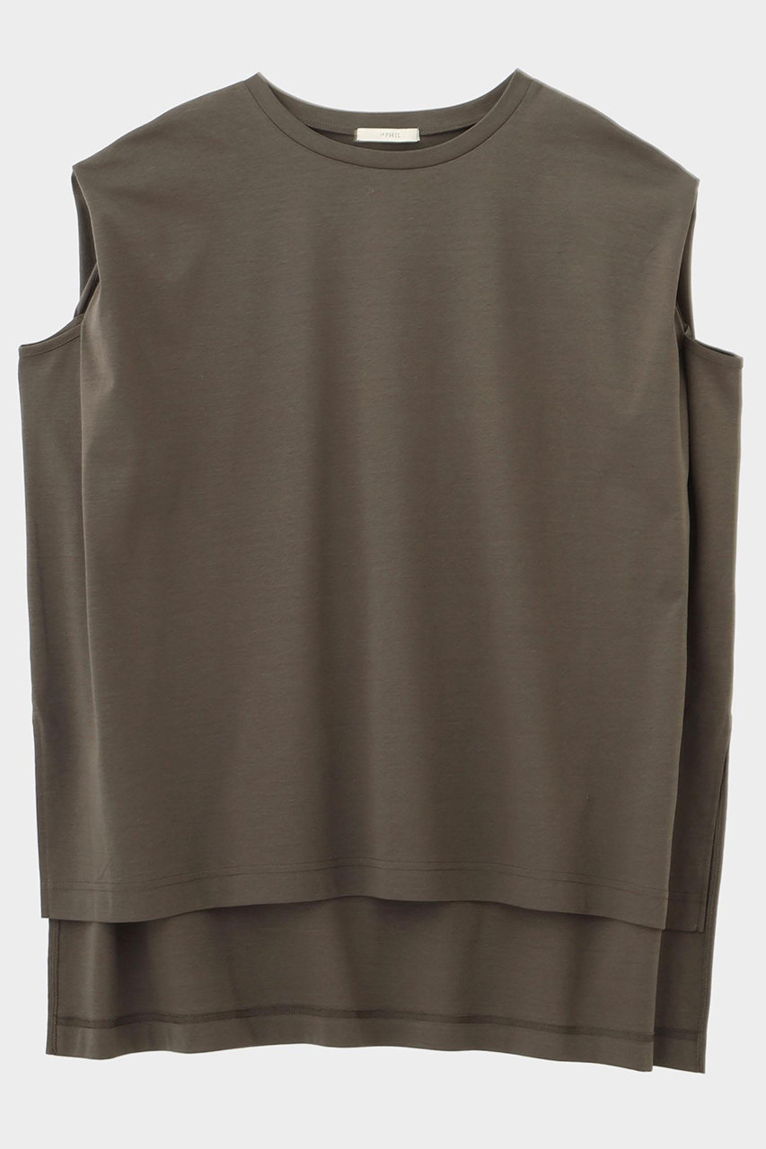 ル フィル/LE PHILの【予約販売】シルキースムースノースリーブT(グレー/5346160416)