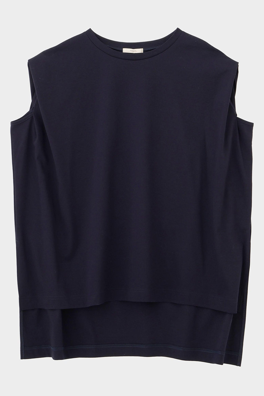 ル フィル/LE PHILの【予約販売】シルキースムースノースリーブT(ネイビー/5346160416)