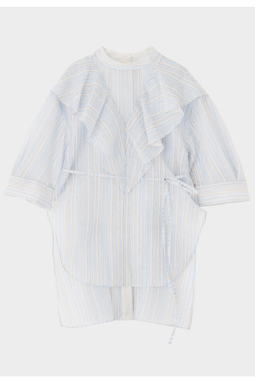 ル フィル/LE PHILの【予約販売】ストライプラッフルブラウス(ブルー/5346110033)