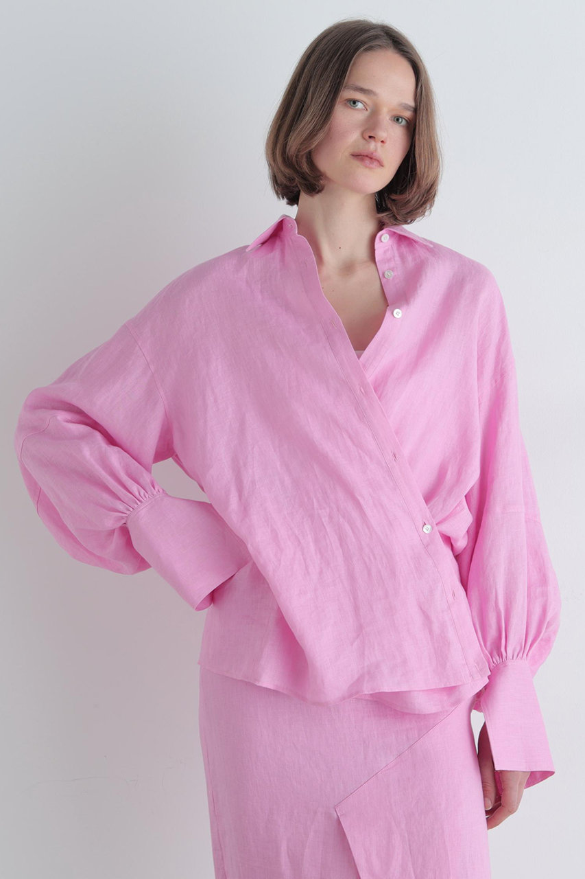 LE PHIL(ル フィル)｜リネンブラウス/ピンク の通販｜ELLESHOP・(エル