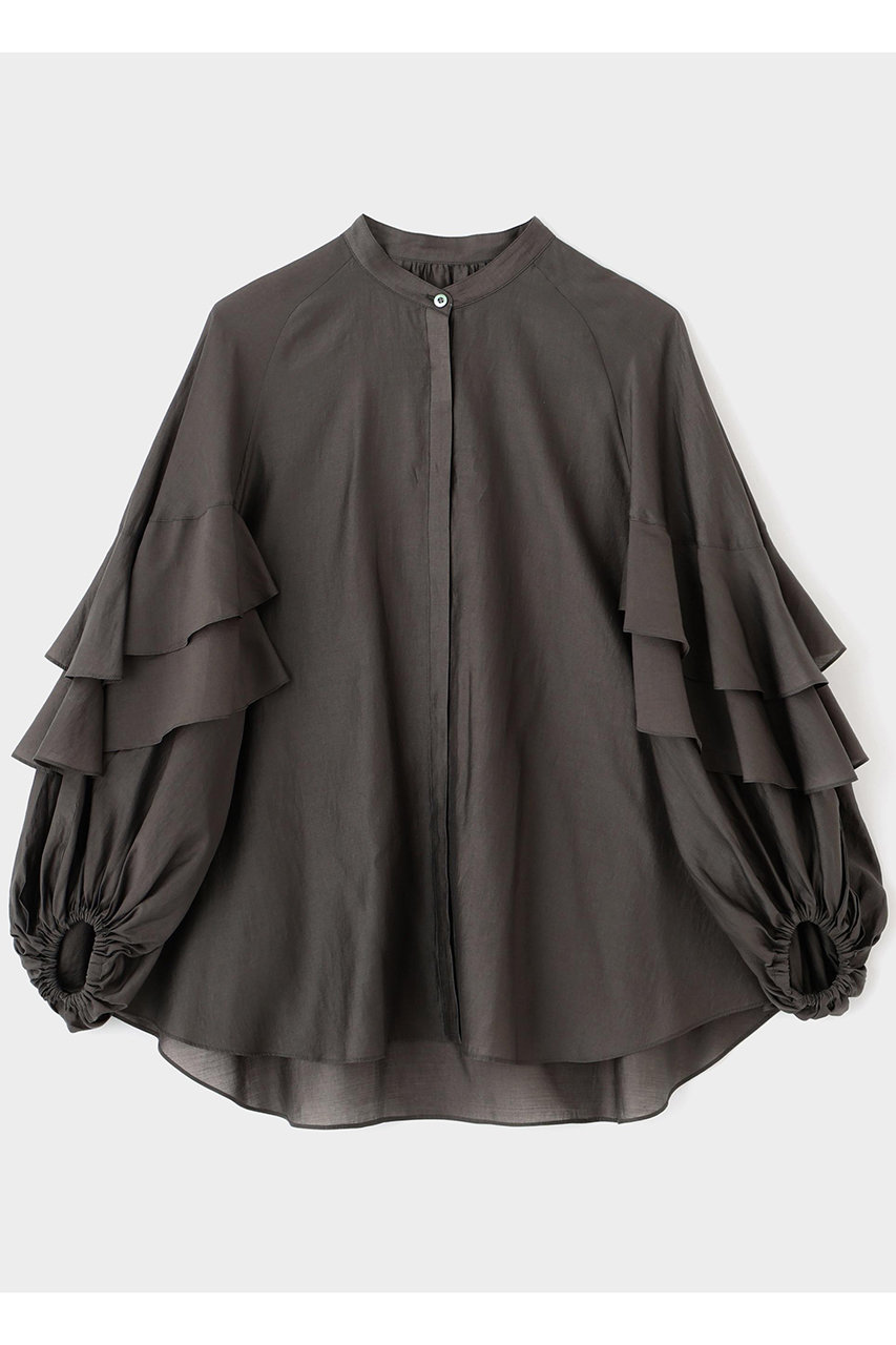ル フィル/LE PHILの【予約販売】スタンドカラーフリルブラウス(グレー/5346110047)
