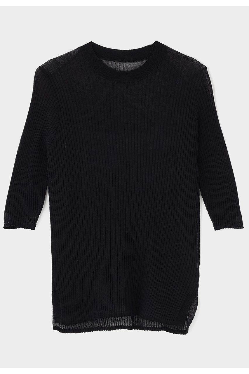 LE PHIL シアーニット半袖 (ブラック, Ｆ) ル フィル ELLE SHOP