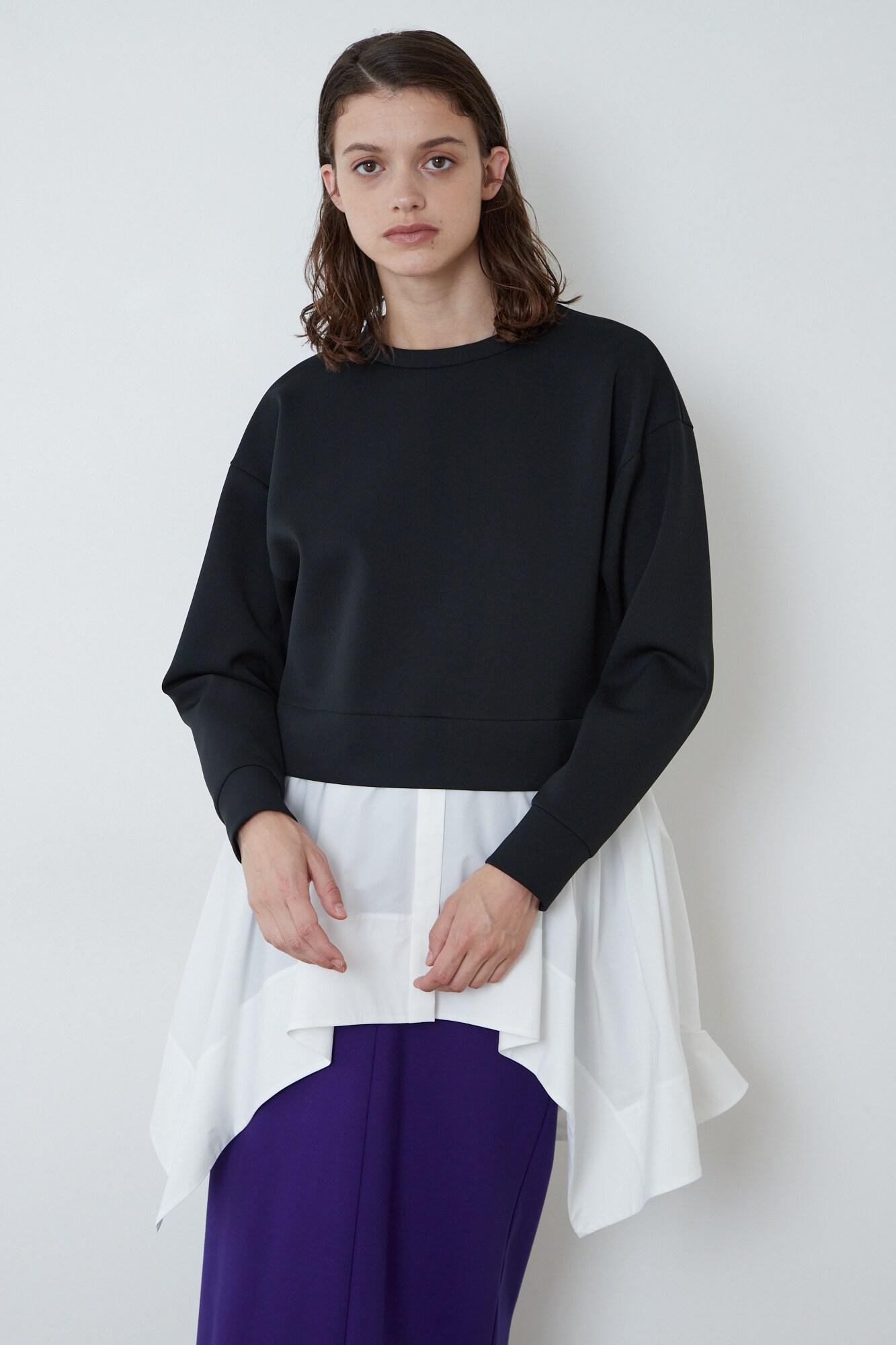 LE PHIL 《LE PHIL》SOLOTEX コンビカットソー (ブラック, F) ル フィル ELLE SHOP