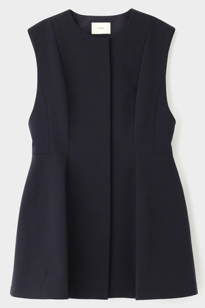 ル フィル/LE PHILの《LE PHIL》ダブルクロスストレッチペプラムジレ(110800/110801)