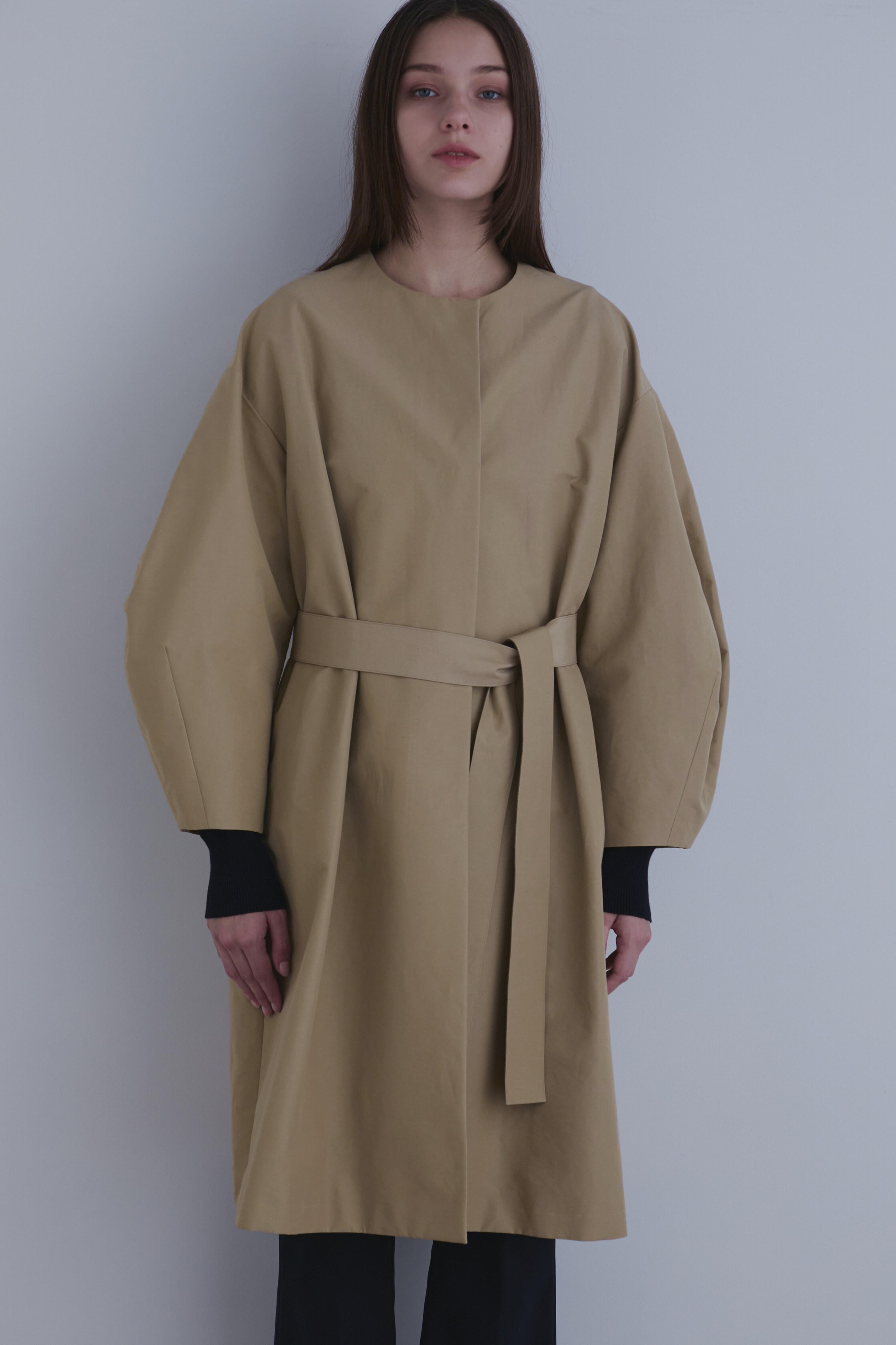 ル フィル/LE PHILのナイロンコットンクロスノーカラーコート(ベージュ/5343252101)