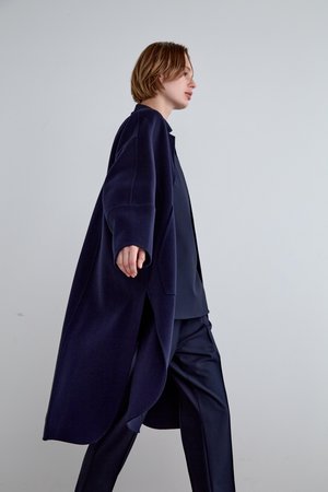 ル フィル/LE PHILの《LE PHIL》ソフトウールリバーノーカラーコート(110900/110903)