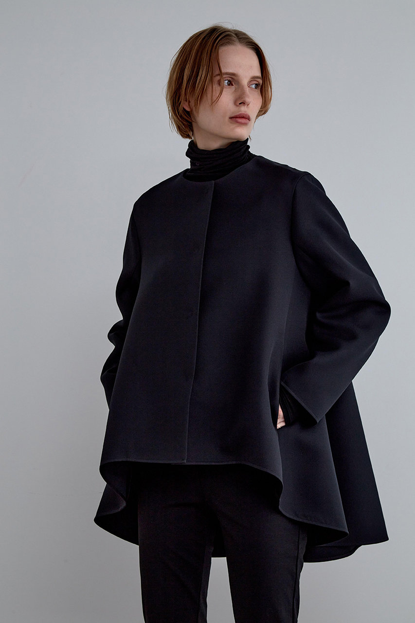 ル フィル/LE PHILの《LE PHIL》エアートリプルクロスバックフレアジャケット(ブラック/5344150105)